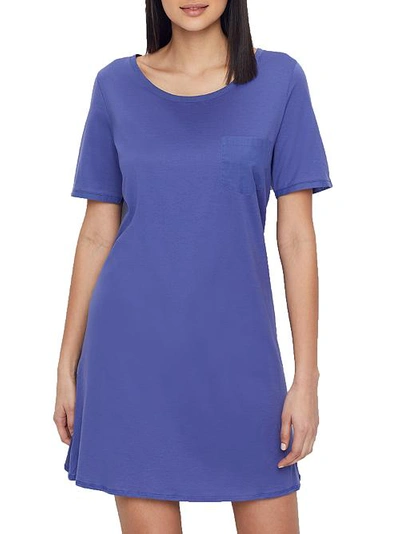 Shop Hanro Cotton Deluxe Knit Sleep Shirt In Wisteria