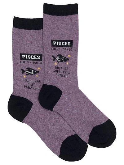 Shop Hot Sox Pisces Crew Socks In Purple