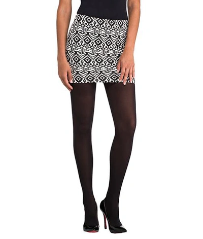 Shop Hue Seamless Opaque Luxe Tights In Black