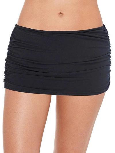 Shop Magicsuit Shirred Skirted Bikini Bottom In Black