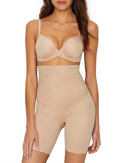 Shop Miraclesuit Tummy Tuck Firm Control Thigh Slimmer In Nude