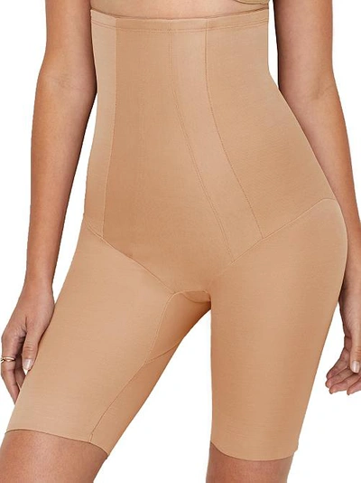 Shop Miraclesuit Extra Firm Control High-waist Thigh Slimmer In Stucco