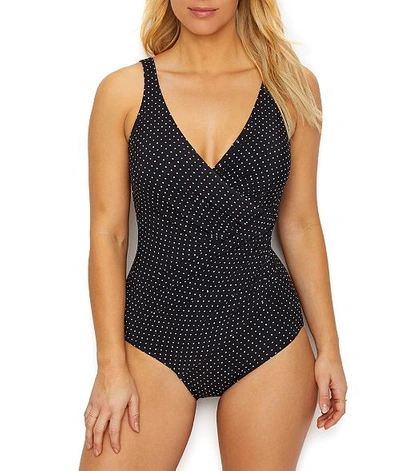 Shop Miraclesuit Pin Point Oceanus One-piece In Black,white Dot