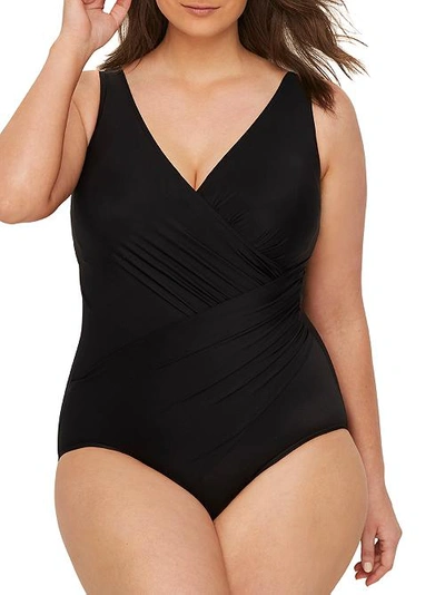 Shop Miraclesuit Plus Size Wire-free Oceanus One-piece In Black