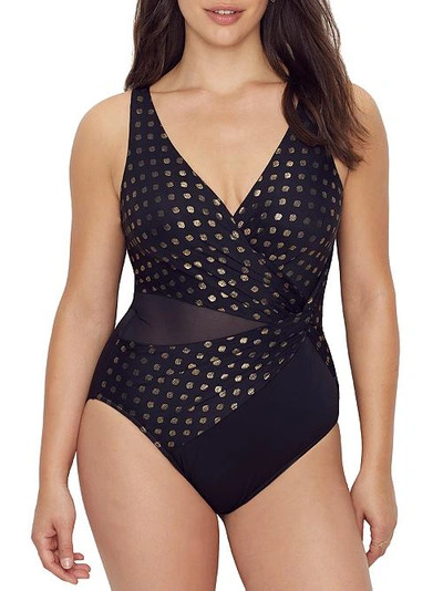 Shop Miraclesuit Perla Circe Wire-free One-piece In Gold Dot