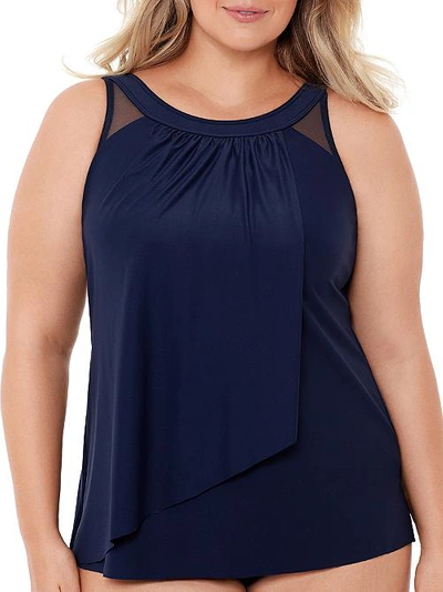 Shop Miraclesuit Plus Size Solid Ursula Underwire Tankini Top In Midnight