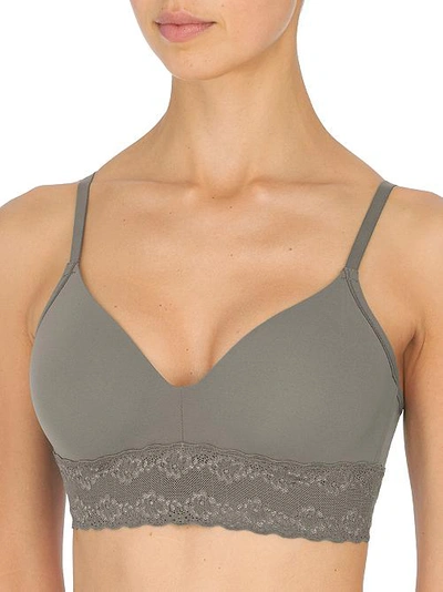 Shop Natori Bliss Perfection Wire-free T-shirt Bra In Steel