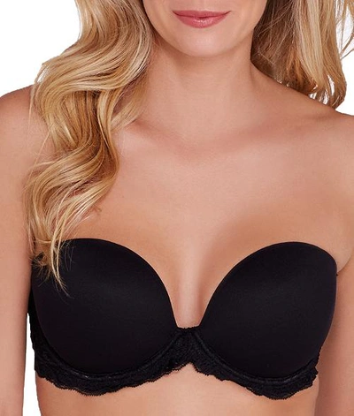 Shop Natori Feathers Strapless Plunge Bra In Black