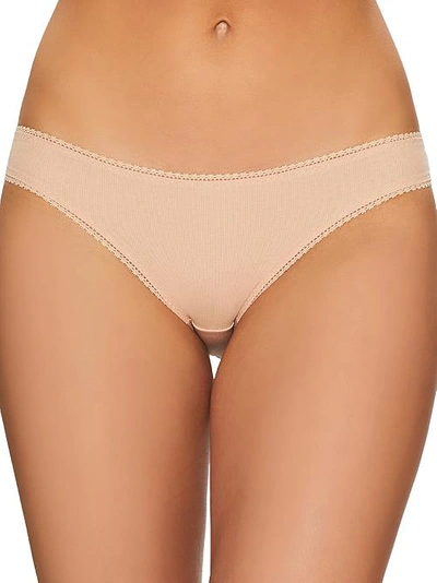 Shop On Gossamer Cabana Cotton Hip Bikini In Champagne