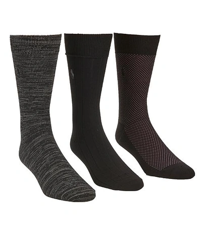 Shop Polo Ralph Lauren Super Soft Birdseye Ribbed Socks 3-pack In Black