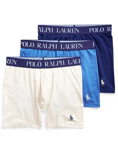 Shop Polo Ralph Lauren 4d-flex Stretch Cotton Boxer Brief 3-pack In White,iris,royal