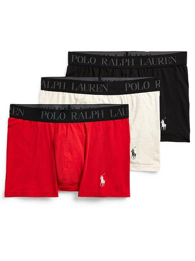 Shop Polo Ralph Lauren 4d-flex Stretch Cotton Trunk 3-pack In Red,white,black