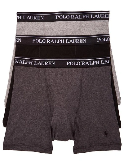 Shop Polo Ralph Lauren Classic Fit Cotton Boxer Brief 3-pack In Black,grey Combo