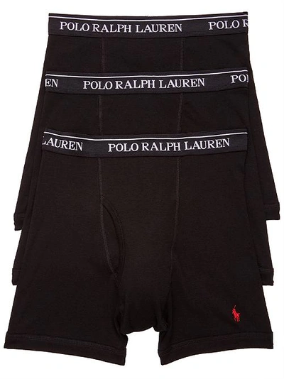 Shop Polo Ralph Lauren Classic Fit Cotton Boxer Brief 3-pack In Black