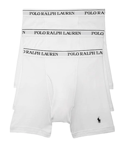 Shop Polo Ralph Lauren Classic Fit Cotton Boxer Brief 3-pack In White