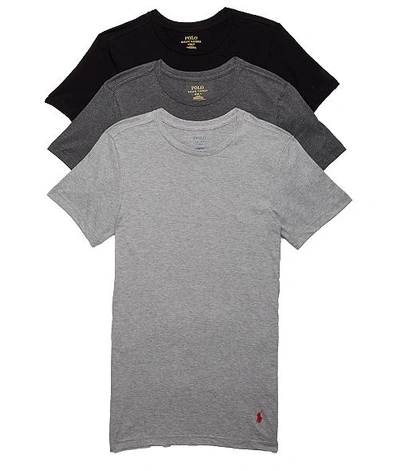 Shop Polo Ralph Lauren Classic Fit Cotton T-shirt 3-pack In Black,grey Combo