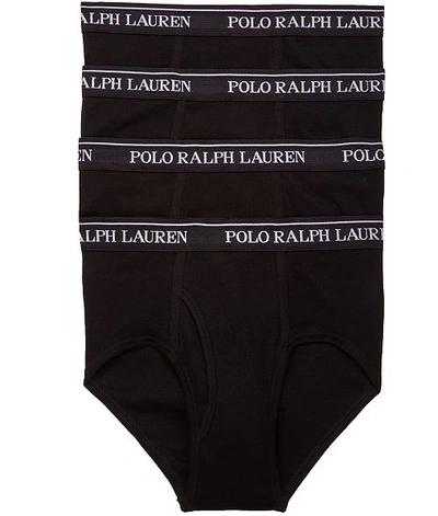 Shop Polo Ralph Lauren Classic Fit Cotton Brief 4-pack In Black