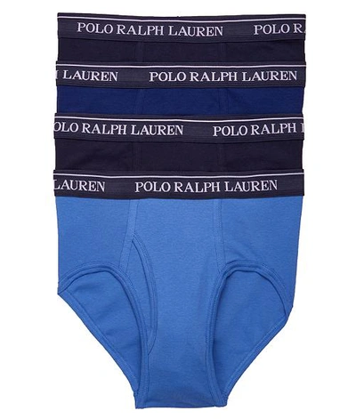 Shop Polo Ralph Lauren Classic Fit Cotton Brief 4-pack In Blue Combo