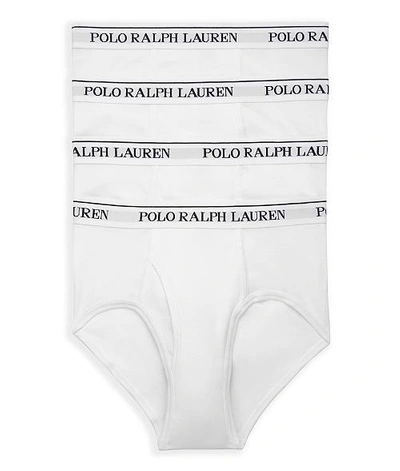 Shop Polo Ralph Lauren Classic Fit Cotton Brief 4-pack In White
