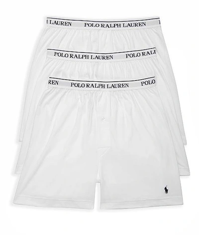 Shop Polo Ralph Lauren Classic Fit  Cotton Boxer 3-pack In White