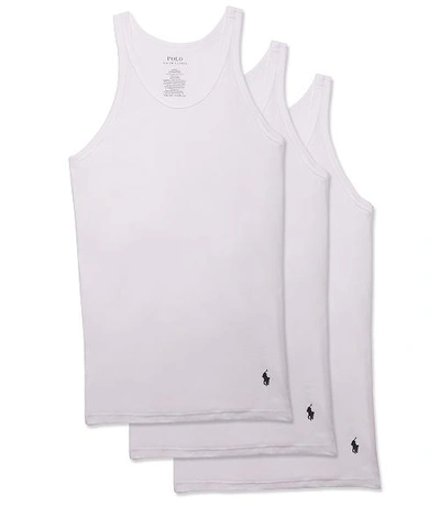 Shop Polo Ralph Lauren Classic Fit Cotton Tank 3-pack In White