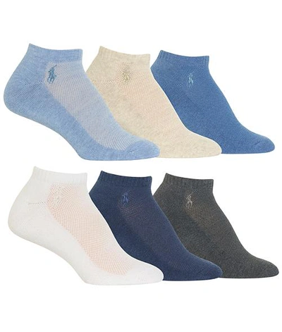 Shop Ralph Lauren Low-cut Sport Socks 6-pack In Chambray Assorted