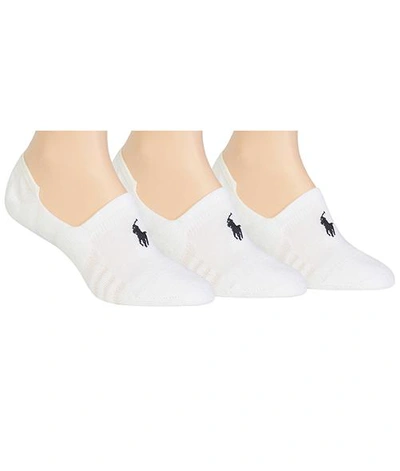 Shop Ralph Lauren Sneaker Liner 3-pack In White,black