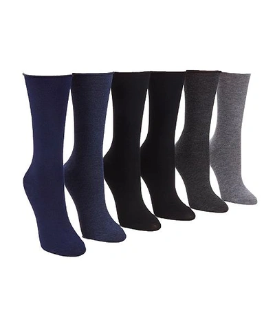 Shop Ralph Lauren Roll-top Trouser Socks 6-pack In Grey Assorted