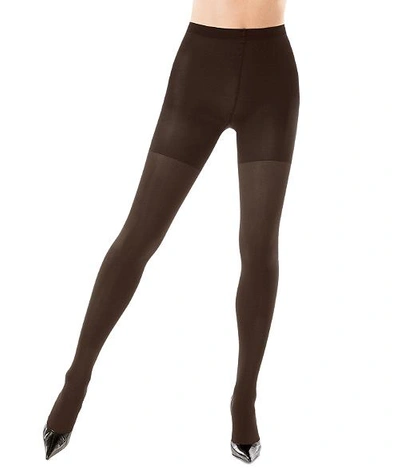 Shop Spanx Reversible Mid-thigh Shaping Tights In Bittersweet,black