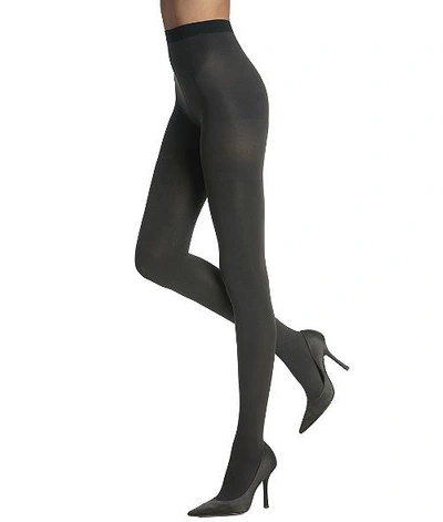 Shop Spanx Reversible Mid-thigh Shaping Tights In Charcoal,black