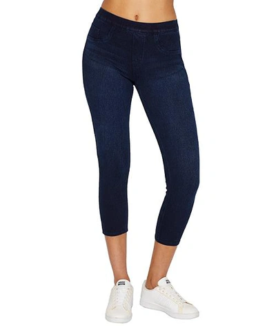 Spanx Medium Control Jeanish Cropped Leggings In Twilight Rinse