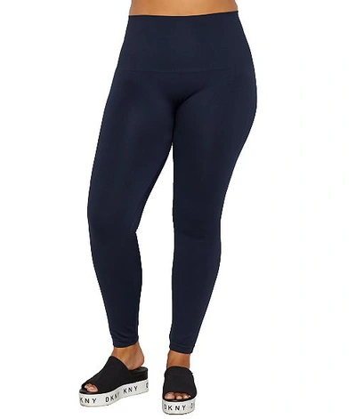 Shop Spanx Plus Size Look At Me Now Seamless Leggings In Port Navy