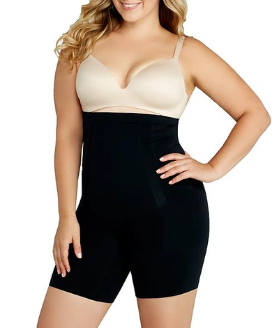 Shop Spanx Plus Size Oncore Firm Control High-waist Thigh Shaper In Black