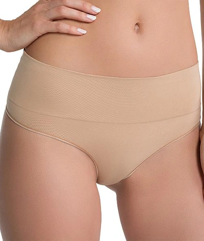 Shop Spanx Everyday Shaping Thong In Soft Nude
