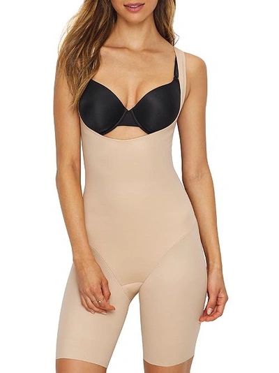 Shop Tc Fine Intimates Extra Firm Control Open-bust Bodysuit In Nude