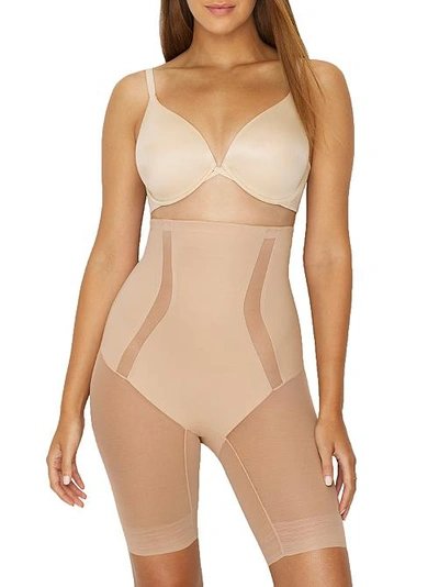 Shop Tc Fine Intimates Middle Manager Firm Control High-waist Thigh Slimmer In Nude