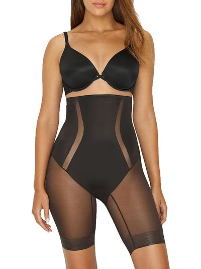 Shop Tc Fine Intimates Middle Manager Firm Control High-waist Thigh Slimmer In Black