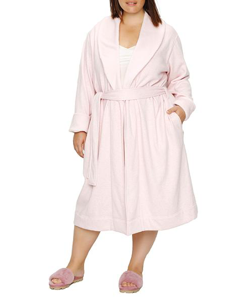 Ugg Plus Size Duffield Shawl Collar Plush Robe In Seashell Pink ModeSens