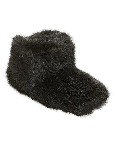 Shop Ugg Amary Fur Bootie Slippers In Black