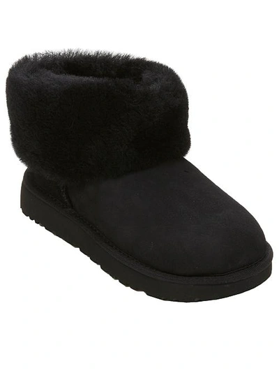 Shop Ugg Classic Mini Fluff Boots In Black