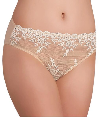 Shop Wacoal Embrace Lace Hi-cut Brief In Sand,ivory