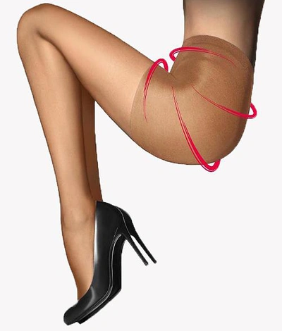Shop Wolford Individual 10 Denier Control Top Pantyhose In Fairly Light