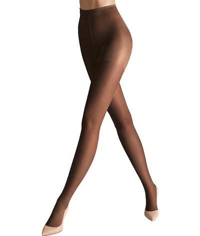 Shop Wolford Individual 10 Denier Control Top Pantyhose In Soft Sable