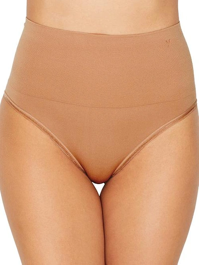 Shop Yummie Seamlessly Shaped Thong In Almond