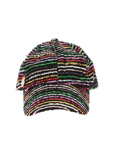 Shop Monnalisa Multicolor Sequins Hat In Black