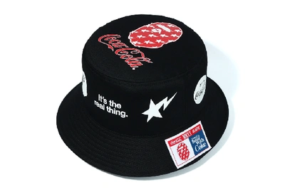 Pre-owned Bape  X Coca Cola Bucket Hat Black