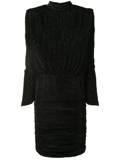 Shop Rebecca Vallance Viper Long Sleeve Mini Dress In Black