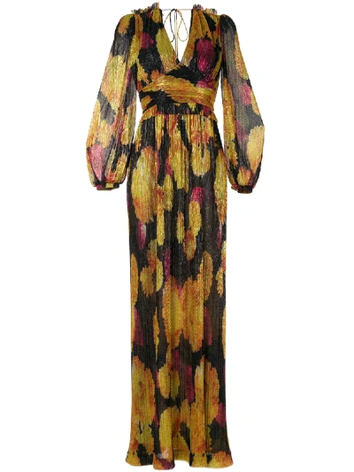 Shop Rebecca Vallance Astoria Bishop-sleeved Gown In Yellow
