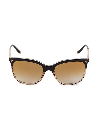 Shop Dolce & Gabbana 55mm Cat Eye Sunglasses In Gold Mirrored