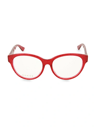 Shop Gucci 54mm Optical Glasses In Red